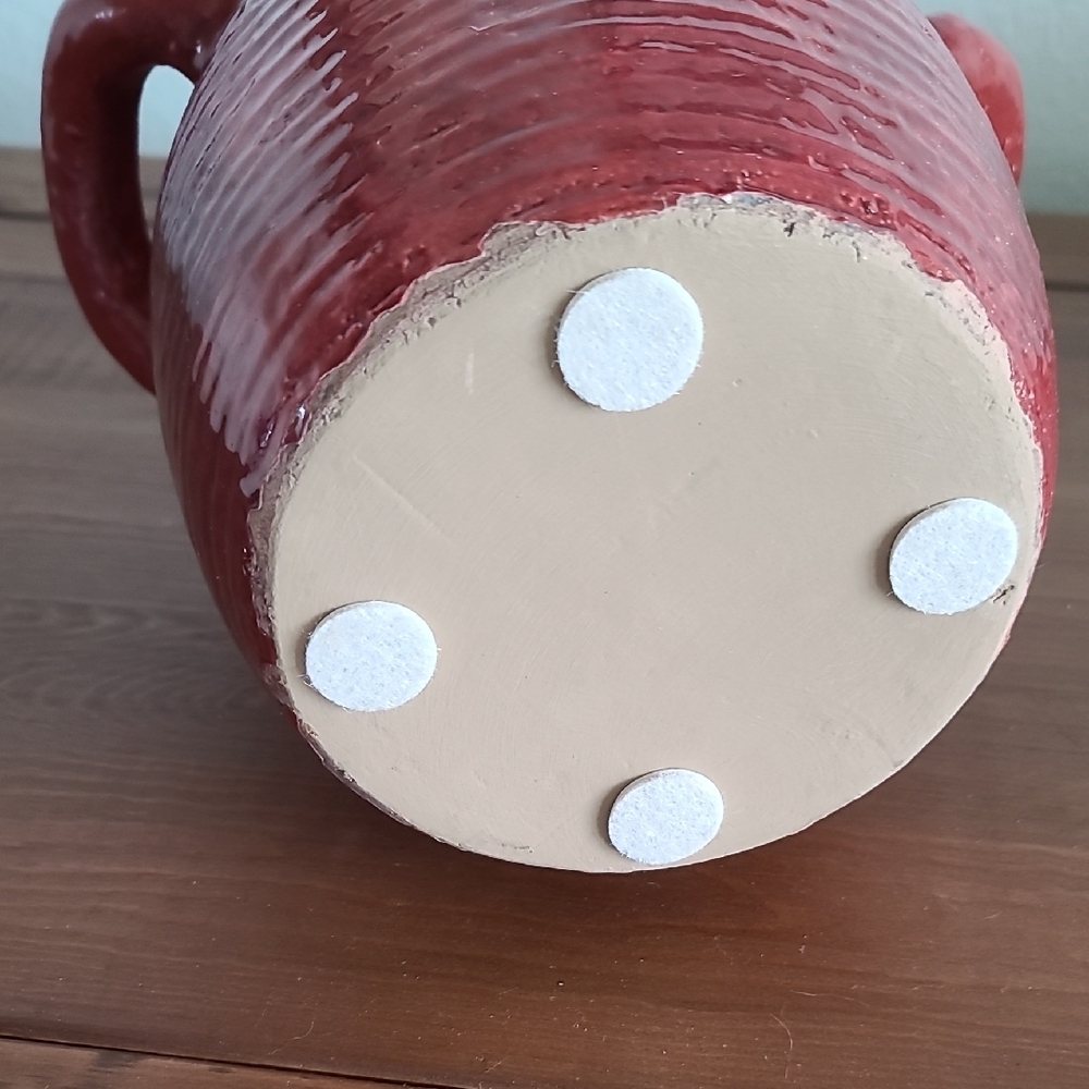 Pottery Barn Rustic Red Ceramic Vase - Picture 8 of 8